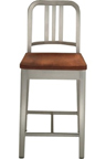 1104-24: Navy Counter Stool with Wood Seat: $1,020 - $1,960