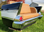 1957 Chevy 210 Car Couch with Leather Upholstery