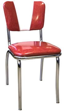921 V Back CHair with Red Cracked Ice