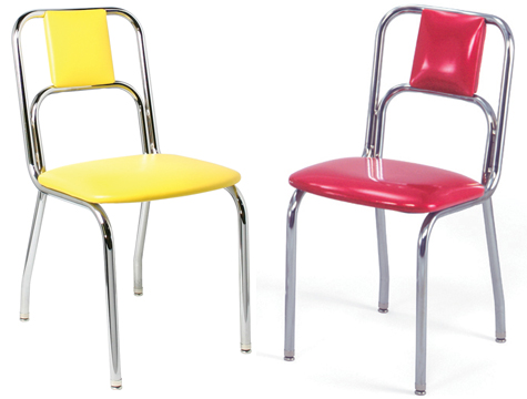 934 Red and Yellow Retro Diner Chair