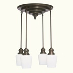 LH-14,  Retro Deco 4 Light Chandelier