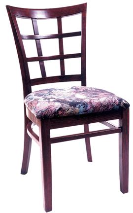 WLS-200 Woodland Latticeback Dining Chair with upholstry.