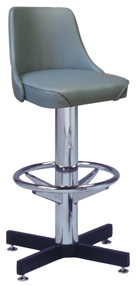 500-242WF - New Retro Dining 24" or 30" Single Foot Ring Stool with Upholstered Bucket Seat, 3-1/2" Column and Cross Feet Base
