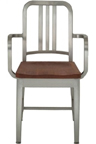 1104-A: Navy Armchair with Wood Seat: $870 - $1,960