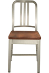 1104: Navy Chair with wood Seat: $780 - $1,515