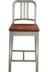 1104-24: Navy Counter Stool with Wood Seat: $1,020 - $1,960