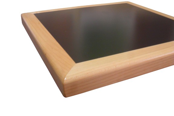 Restaurant Table Top with Rolled Wood Edge