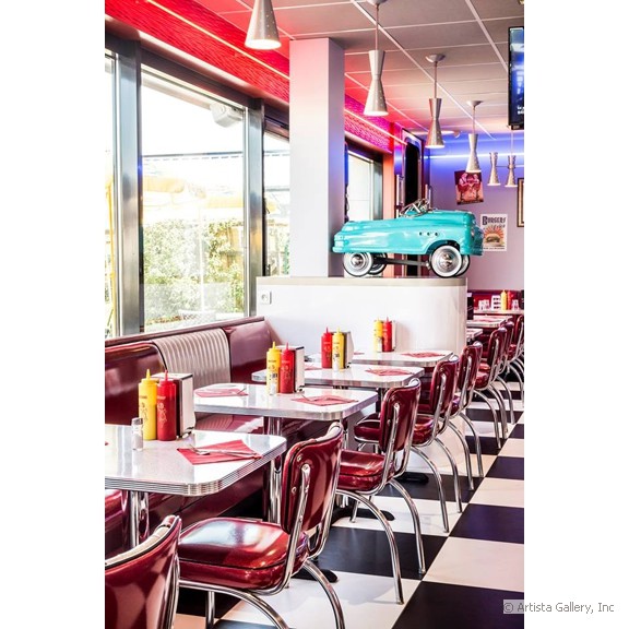 quarterback_american_house_restaurant_diner_seating_with_pedal_car