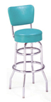215-125rb - New Retro Dining 30" Revolving Double Ring Barstool with Back