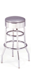 215-46 - New Retro Dining 30" Revolving Double Ring Barstool with Chrome Ring