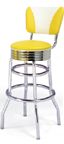 215-782RBEL - New Retro Dining 30" Revolving Double Ring Barstool with Elite "V" Back