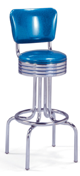 264-782RB - Single ring stool with curved back and revolving grooved ring seat