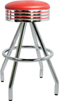 400-782 - New Retro Dining 30" Revolving Pyramid Base Grooved Ring Seat Barstool