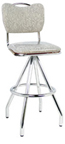 400-921HB - New Retro Dining 30" Revolving Pyramid Base Handle Back Upholstered Seat Barstool.