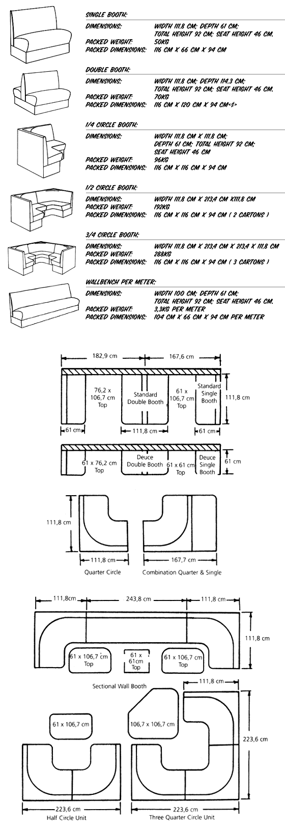 Booth Table Seating Guide - Sizing Chart, Materials & Layout