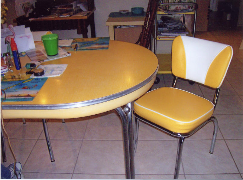 Vintage Table and New Elive V Back Chair