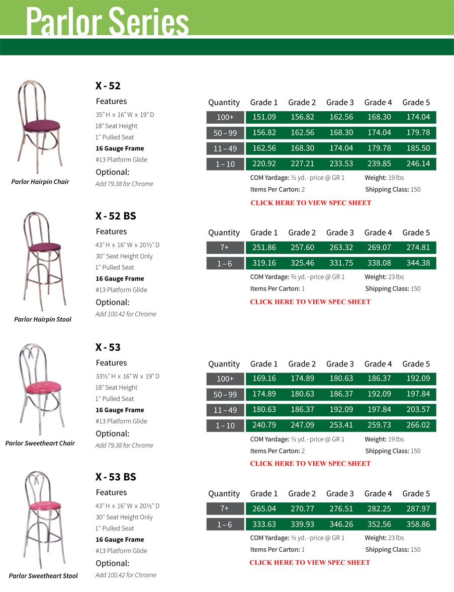 Parlor Chairs and Stools