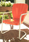new retro metal chair coral thunderbird shell lawn chair patio furniture
